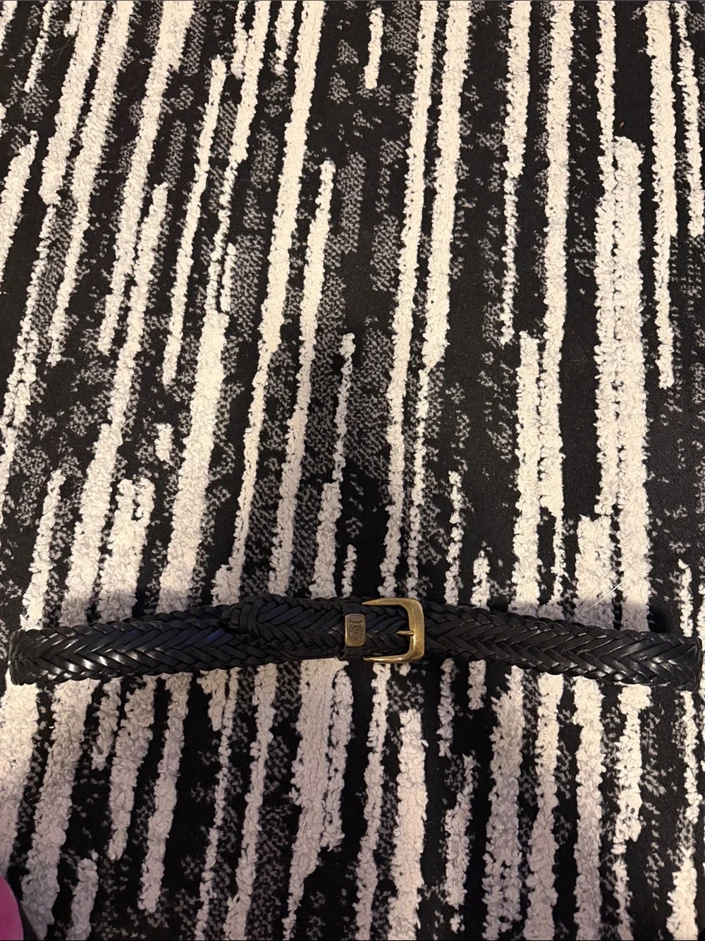Vintage Tommy Hilfiger leather Woven Leather Men's Belt with Brass Buckle